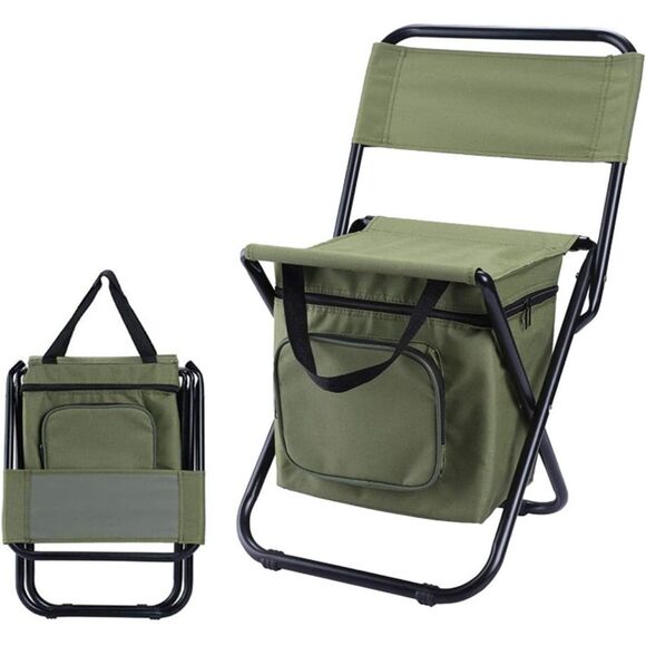 Foldable Chair Outside Portable Chair Storage Cooling Bag Folding Camping Chair - Picture 4 of 9